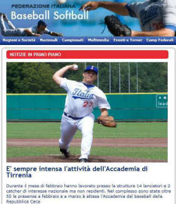 Ecco il ritaglio della foto di Davide in home page su fibs.it il 28 febbraio